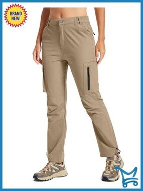 Women's Hiking Cargo Work Pants Quick Dry Water Resistant 6 Pockets